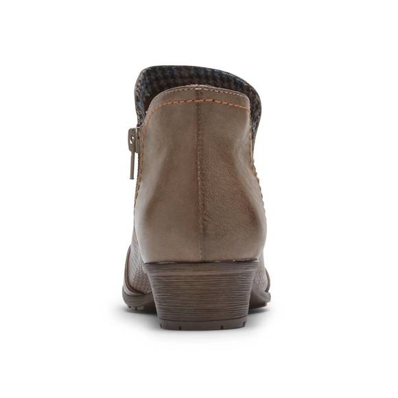 NEW ROCKPORT women\'s gratasha v-cut boots in taupe